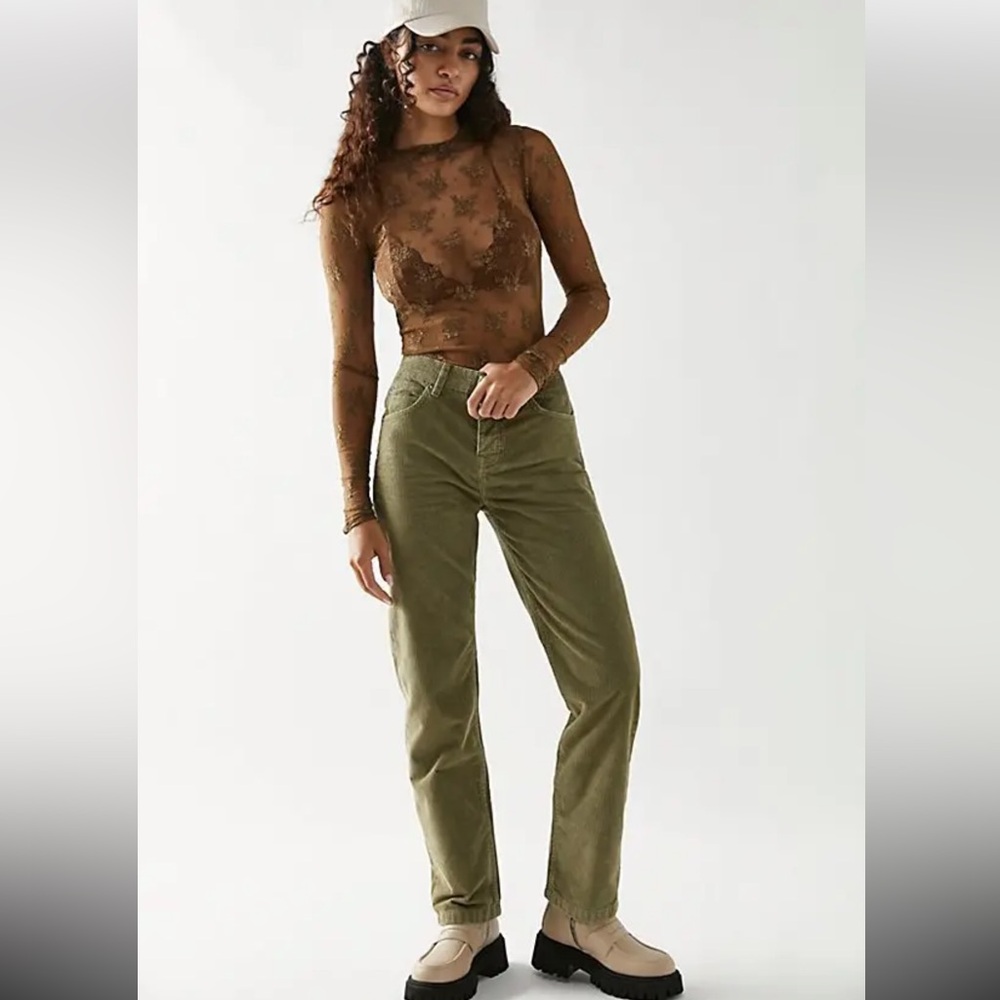 We the Free Pax Slim Cord Boyfriend Jeans in Dried Basil